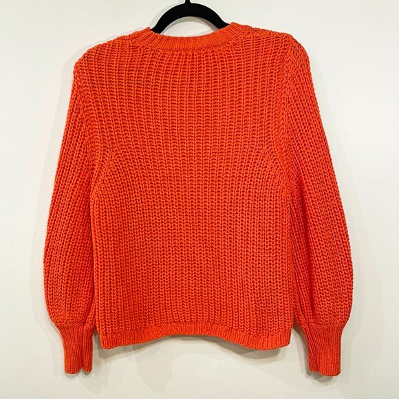 Last Chance! EUC Sezane Jazz 100% Cotton Cable Knit Sweater Orange XS - Picture 4 of 8